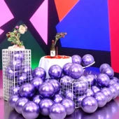 25 ADET MOR KROM BALON MOR PARLAK METALİK BALON KROM MOR BALON HELYUM GAZINA UÇAN BALONA UYGUNDUR thumbnail 4