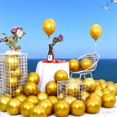 25 ADET GOLD KROM BALON GOLD PARLAK METALİK BALON KROM GOLD BALON HELYUM GAZINA UÇAN BALONA UYGUNDUR thumbnail 4