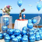 25 ADET AÇIK MAVİ KROM BALON PARLAK METALİK KROM AÇIK MAVİ BALON HELYUM GAZINA UÇAN BALONA UYGUNDUR - 5