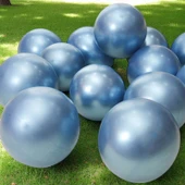 25 ADET AÇIK MAVİ KROM BALON PARLAK METALİK KROM AÇIK MAVİ BALON HELYUM GAZINA UÇAN BALONA UYGUNDUR - 4