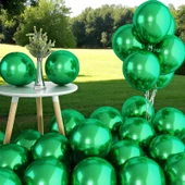 25 ADET KOYU YEŞİL KROM BALON PARLAK METALİK KROM KOYU YEŞİL BALON HELYUM GAZINA UÇAN BALONA UYGUN thumbnail 1