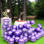 25 ADET MOR KROM BALON MOR PARLAK METALİK BALON KROM MOR BALON HELYUM GAZINA UÇAN BALONA UYGUNDUR thumbnail 1