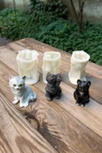 Kedi Üçlü Set Silikon Mum Kalıpları - 5