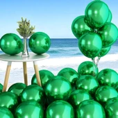25 ADET KOYU YEŞİL KROM BALON PARLAK METALİK KROM KOYU YEŞİL BALON HELYUM GAZINA UÇAN BALONA UYGUN thumbnail 4