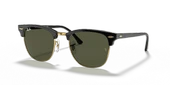 Ray-Ban Clubmaster 3016 W0365 Black/Gold-Green Güneş Gözlüğü - 2