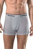 5 adet Feelline Gri Pamuklu Doğal Likralı Erkek Boxer - 2