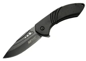 4212 Siyah Kamp Çakı 20cm- Yarı Otomatik, Kemerlikli, Oluklu - 1