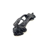 Antika Tarz Dekoratif Pirinç Doğa Kapı Tokmağı, Taktak - 205x73 Mm, Oksit - 1