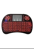 Smart Tv Box Ps3 Uyumlu Kablosuz Dokunmatik Işıklı Şarjlı Touchpadli Mini Q Klavye - 5