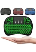 Smart Tv Box Ps3 Uyumlu Kablosuz Dokunmatik Işıklı Şarjlı Touchpadli Mini Q Klavye - 4