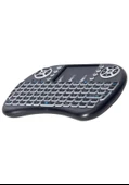 Smart Tv Box Ps3 Uyumlu Kablosuz Dokunmatik Işıklı Şarjlı Touchpadli Mini Q Klavye - 3