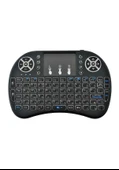 Smart Tv Box Ps3 Uyumlu Kablosuz Dokunmatik Işıklı Şarjlı Touchpadli Mini Q Klavye - 1