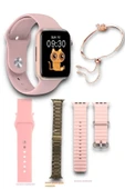 G9 Mini Rose Gold 41mm Kadın Akıllı Saat 3 Kordon Ve Bileklik Hediyeli Akıllı Saat - 1