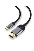3 Metre 8 Gbps Hız 4k/30 Hz Type C To Hdmı Çevirici Dönüştürücü Tv Telefon Pc Hasır Bağlantı Kablosu - 1