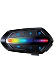 X63 Motosiklet Kask Kulaklık Intercom Işıklı Motorsiklet Interkom 5.3 - 1