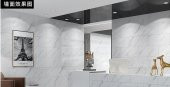 Renkli Duvarlar 60-30 cm Beyaz Mermer Desen Yapışkanlı Yer Duvar PVC Döşeme Panel - 3