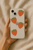 Xiaomi Redmi Note 8 Pro Çilek Baskılı Şeffaf Silikon Kılıf - 1
