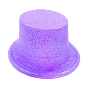 Floresan Mor Renk Simli Uzun Fötr Melon Şapka 12 Cm - 1