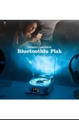 Waves Nostalji Plak Görünümlü Bluetooth Hoparlör 3d Ses Dalgası Retro Müzik Plak Mavi - 3