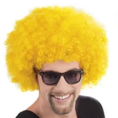 Sarı Renk Kıvırcık Afro Bonus Peruk - 1