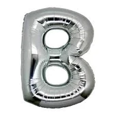 B Harf Folyo Balon Gümüş Renk  40 İnç - 1