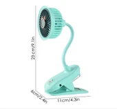 Taşınabilir Mini Klips Bebek Arabası Fanı, Fan Elektrikli Soğutma Hava Sirkülatöründe 360 Derece Dönebilen Klips - 2
