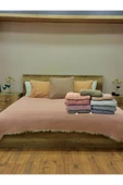 Gül Kurusu 4 Katlı Çift Taraflı Çift Kişilik Müslin Battaniye %100 Pamuk 230x240 cm thumbnail 4