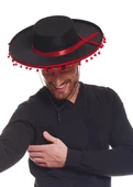 Kırmızı Ponponlu Siyah Renk Yetişkin İspanyol Şapkası - 2