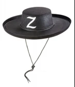 Z Logolu Yetişkin Boy Bağcıklı Zorro Şapkası thumbnail 2