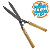 Çim Budama Makası Çalı Çimen Biçme Kesme Makas 50 cm Keskin Metal Bıçkı Eğri 1 Adet - 1