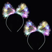 Işıltılı Fiber Fiyonk Gece Tacı Işıklı Ledli Eğlence Tacı 1 Adet 20x21 Cm - 3
