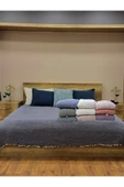 Krem 7 Katlı Çift Taraflı Dolgulu Çift Kişilik Müslin Battaniye %100 Pamuk 230x240 cm - 4