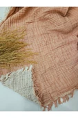 Gül Kurusu 4 Katlı Çift Taraflı Çift Kişilik Müslin Battaniye %100 Pamuk 230x240 cm thumbnail 3