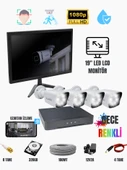 Monitörlü 4'lü Kamera Seti – ExitCam 1080p FullHD + 320GB HDD + 19'' Ekran Dahil - 1
