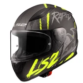 LS2 Rapıd 2 Race Raven Mat Siyah-gri-neon Sarı Kask L Beden - 1