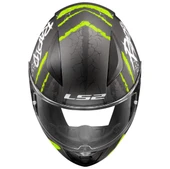 LS2 Rapıd 2 Race Raven Mat Siyah-gri-neon Sarı Kask L Beden - 4