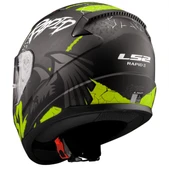 LS2 Rapıd 2 Race Raven Mat Siyah-gri-neon Sarı Kask L Beden - 3