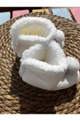 çamaşırsepeti BEBEK PANDUFU EV PATİĞİ BEBE YUMUŞAK DOKULU PELUŞ PATİK HEDİYELİK SEVİMLİ PANDUF 15-21 NUMARA - 1