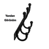 Metal Siyah 3'lü Portmanto Vestiyer Duvar Monteli Dolap Askılığı Vidalı Elbise Asma 1 Adet thumbnail 3