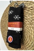 Strenna Unisex Kırmızı Kar Taneli Yılbaşı Temalı Yeni Yıl Termal Ev Çorabı - 5