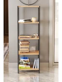 Dizayn Motion Dekoratif 5 Raflı Dar Kitaplık 150 x 50 Ceviz - 1