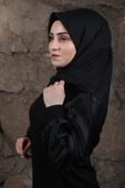 Beyce Kenarı Dikişli Tülbent Tek Renk Yazma Coton Pamuklu - 3