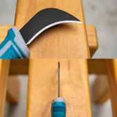 Aşı Bıçağı Profesyonel Keskin Eğri Uçlu Bağ Çakısı 18 cm İzole Saplı Bıçak Kavisli Paslanmaz Çelik - 1