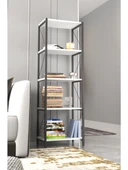 Dizayn Motion Dekoratif 5 Raflı Dar Kitaplık 150 x 50 Beyaz - 2
