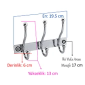 Metal Siyah 3'lü Portmanto Vestiyer Duvar Monteli Dolap Askılığı Vidalı Elbise Asma 1 Adet thumbnail 1