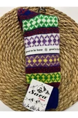 SARA DONNA GELENEKSEL DESENLİ YÜN FOLKLOR DİZALTI ÇORAP - ÇEYİZ İÇİN HOMEWEAR YÜN ÖRGÜ EV ÇORABI - 8