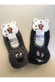 çamaşırsepeti Unisex Çocuk Lacivert Peluş Patik Çorap 2 li - 1