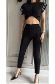 Love Fuchsia Underwear Krep Kumaş Likralı Ön Çimalı Rahat Kalıp Kaliteli Günlük Pantolon - 2