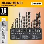 SGS 16 PARÇA AHŞAP/METAL/BETON MATKAP UCU SETİ - 2