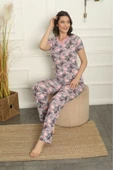 POLKAN Şal desenli kısa kollu Bambu pijama takımı Bamboo - 2